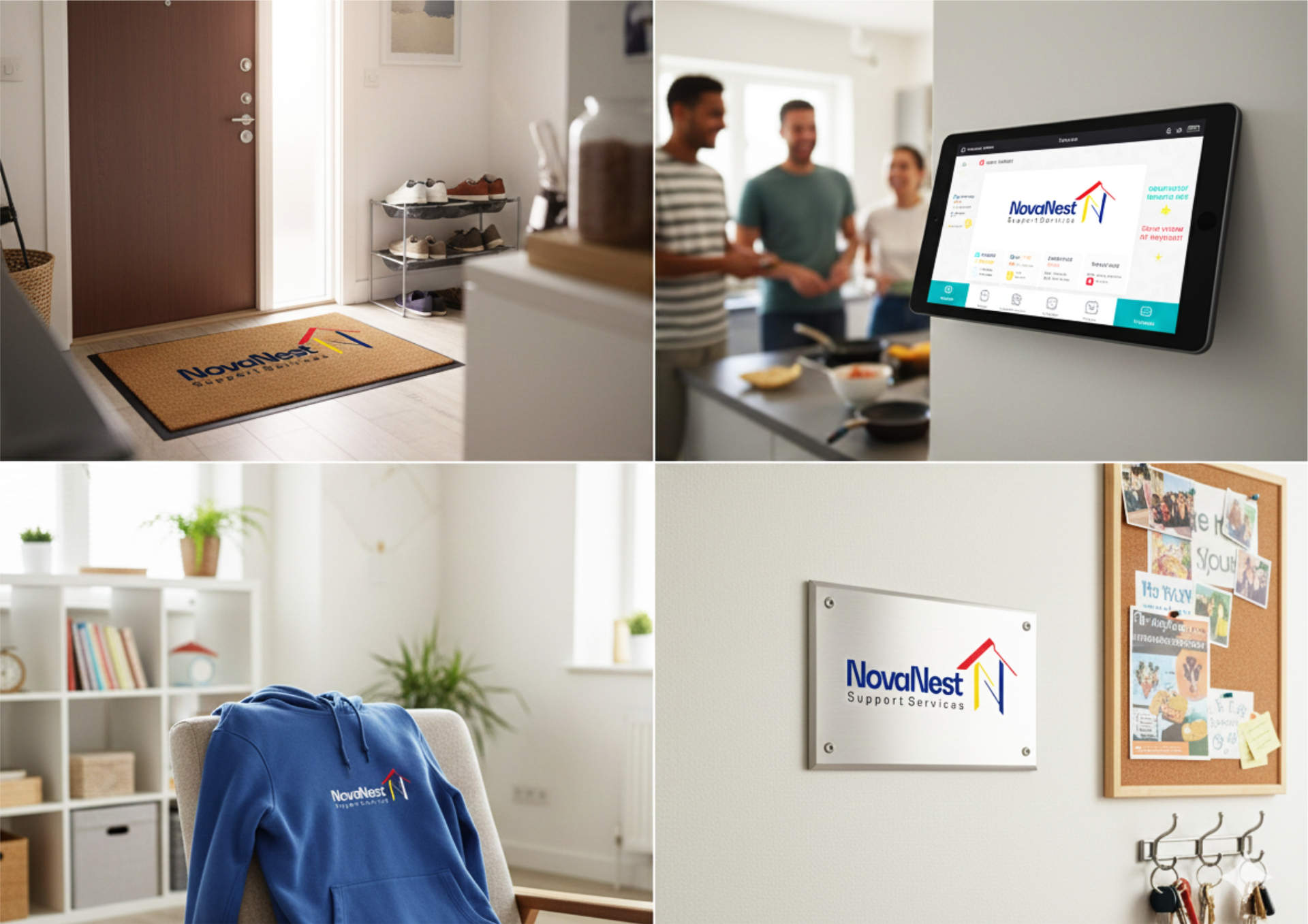 Example brand applied across everyday touchpoints