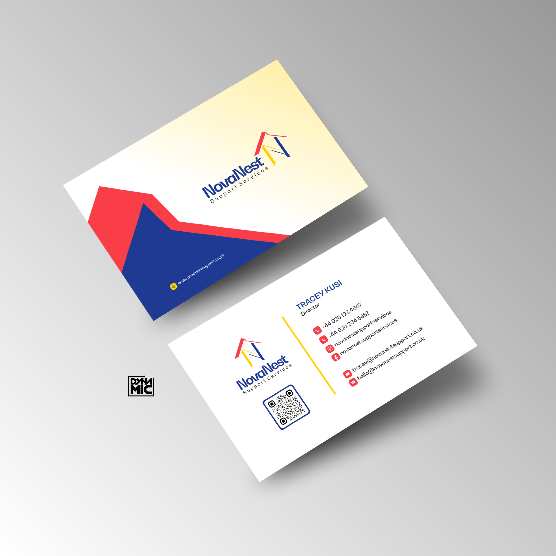 Example branded business cards