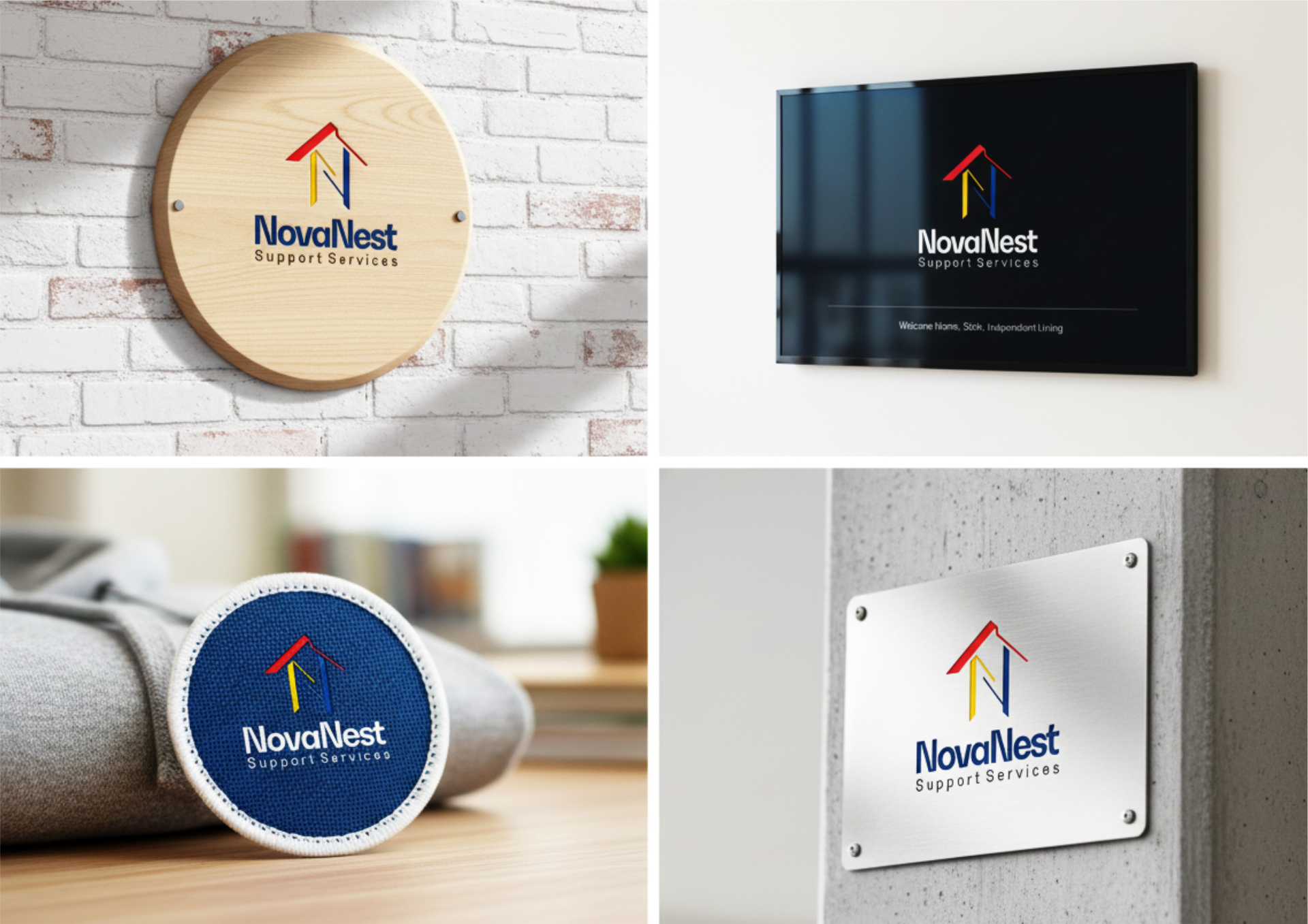 Example branded signage and physical applications